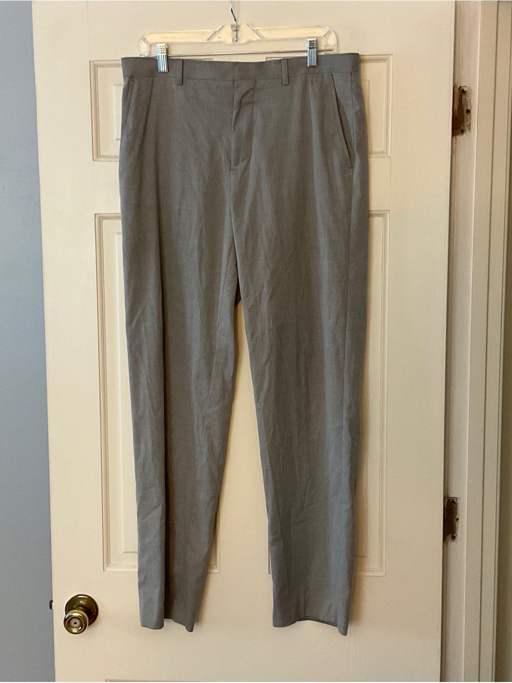 J. Ferrar Men's Slim Dress Pants Gray 32x32 Flat Front Career Office Slacks